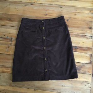Lord and Taylor Brown faux-suede Snap Front Skirt